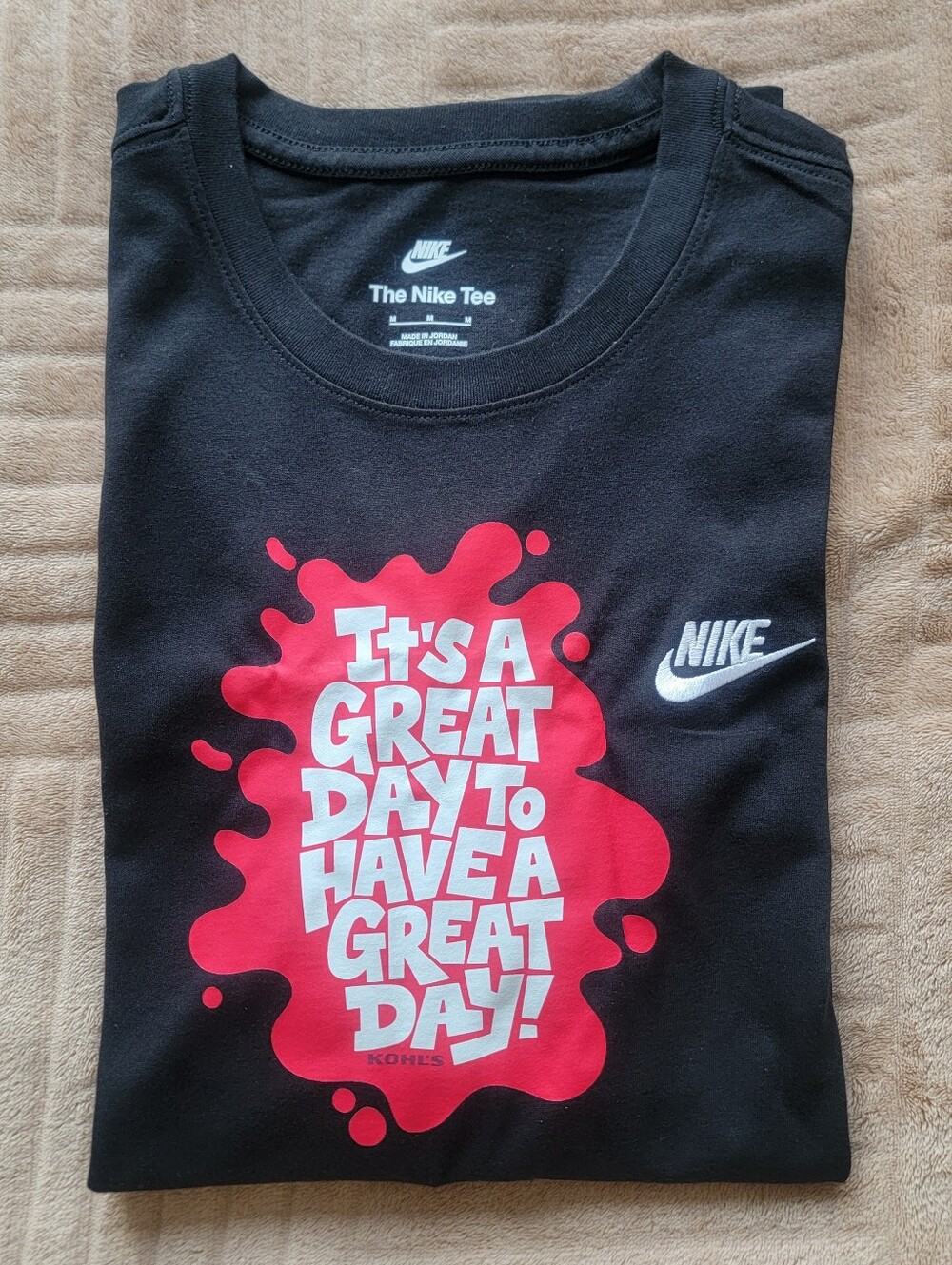 Nike Black T-shirt "It's A Great Day To Have A Great Day"